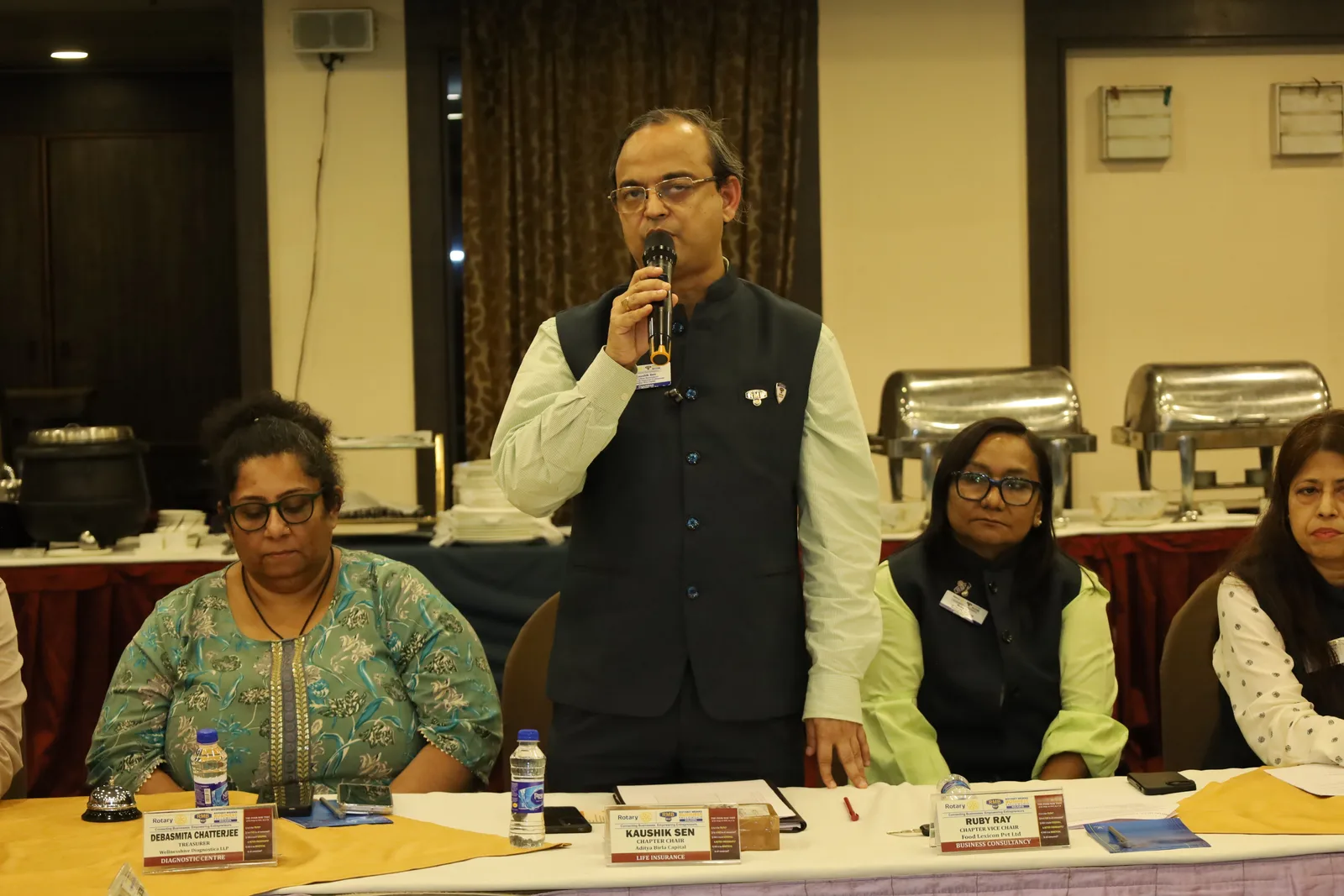 Chapter Chair Kaushik Sen addressing an RMBF Kolkata meeting